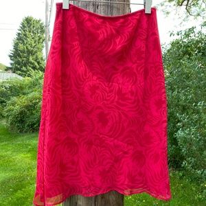 Express Elastic Waist Red Pattern Skirt Size US M